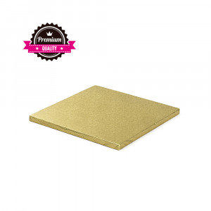 Square Golden Cake Plate, 30 x 30 x H 1.2 cm
