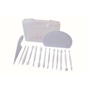 Sugar Paste Modelling Tools Type 1, L 16 cm, Plastic, Box 14 pcs