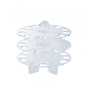 Suport Macarons Plexiglas Transparent, 3 Etaje, Ø 24.7 x H 23.2 cm