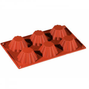 Szilikon Briós/Savarin forma Ø7.9xh3.7cm, 6 üreggel