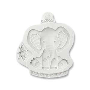 Szilikon forma Baby Jungle dzsungel dzsungel elefánt és kis virág, 2 db Ø 1.6 és 7 cm - Img 2