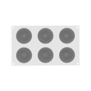 Szilikon forma Pleincoeur kerek Ø 7 x H 4,8 cm, 6 üreg x 142 ml - Img 4