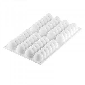 Szilikon szarvasgomba Ecler forma 13 x 3,1 x H 2,8 cm, 8 üreg, 75 ml + vágóeszköz - Img 3