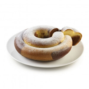 Szilikon tortaforma 3D kerek 3D szív Ø 22 x H 6,5 cm, 1690 ml - Img 5