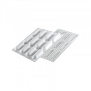 Szilikon ujjformák, 8 x 2,2 x H 2,2 cm, 12 üreg + vágó + 12 tálca, 30 ml - Img 3