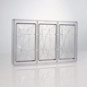 Tablete Ciocolata 13.8 x 7.2 x H 0.9 cm - Matrita Policarbonat Geometric, 3 cavitati, 86 gr - Img 3
