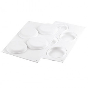 Tarte szett Ø 10 cm, 4 mikroperforált réz + szilikon forma 4 üreggel - Img 3