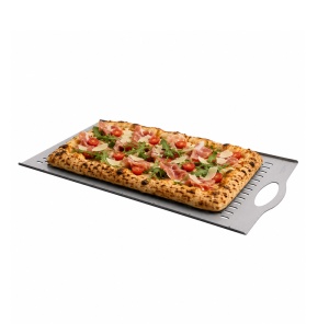 Tava Aluminiu Perforata pentru Pizza la Metru si Patiserie - Fara Margini, 41 x 96 cm - Img 2