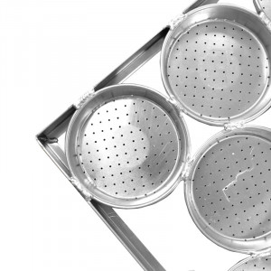 Tava Chifle 60 x 40 cm - 13 cavitati Ø 12 cm, Aluminiu Perforat - Img 2