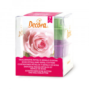 Trandafir Petale si Sepale - Decupatoare Plastic Ø 2 - 6 cm, Set 7 Buc