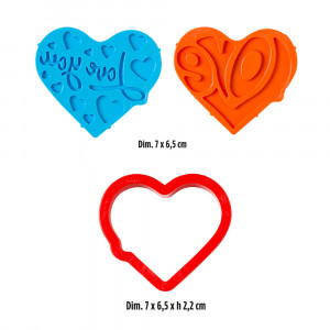 Vágó + jelölő műanyag Love 7 x 6,5 x H 2,2 cm, 3 db-os szett - Img 2
