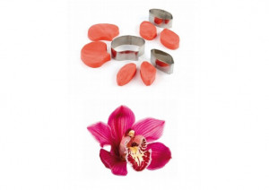 Венчелистчета за орхидеи Phalaenopsis - резачки от неръждаема стомана и силиконови форми Ø 5 - 6 см, комплект 9 бр. - Img 2