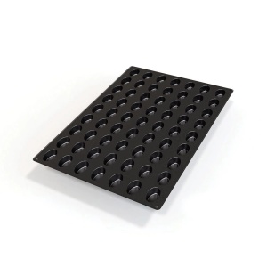 Силиконова мини овална форма за миньон 5,1 x 3,1 x H 2 cm, 63 кухини, 20 ml (SQ056) - Img 2