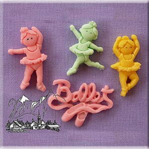 Силиконова форма за балерини, 3 x 1 cm, 4 декорации - Img 3