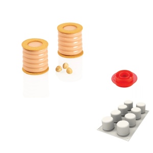 Силиконова форма за сладки слоеве Ø 5,5 x H 5,5 cm, 6 кухини x 120 ml - Img 2