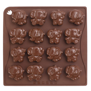 Силиконова форма Chocoice Elephants, 16 кухини - Img 1