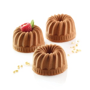 Силиконова форма Gugelhopf за единични порции Ø 7,2 x H 3,5 cm, 35 кухини, 90 ml (SQ011) - Img 1