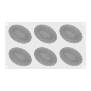 Силиконова форма Pleincoeur Oval 12,4 x 8,4 x H 4,3 cm, 6 кухини x 145 ml - Img 2