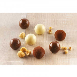 Силиконова форма Silikomart 3D Praline Praline 3D Sphere Ø 2,5 x H 2,7 cm, 15 кухини (SCG50) - Img 2