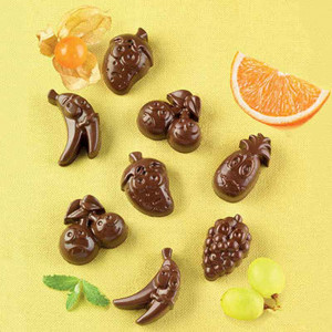 Силиконова форма Silikomart Praline Fruit 3,2 x 3,2 x H 1,5 cm, 10 ml, 15 кухини (SCG32) - Img 2