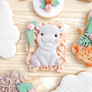 Силиконов калъп Baby Jungle Baby Jungle Хипопотам и въже, 2 предмета Ø 0,9 и 6,4 cm - Img 4
