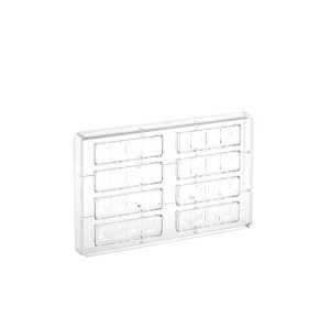 Снек шоколад 10 x 2,6 x H 1,6 cm - Поликарбонатна форма Мехурчета, 8 кухини - Img 2