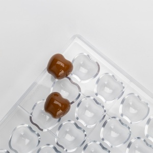 Форма за поликарбонат 24 „Пралине“ (малинов/черешов), 3,2 x 2,9 x В 1,6 см, 9 г - Img 3