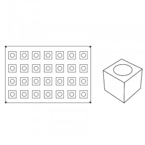 Форма Pavoflex 60x40cm Куб 5x5cm, 28 кухини, 115 ml - Img 3