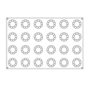 Форма Pavoflex 60x40cm Charlotte Ø6.5xh3.8cm, 24 кухини, 105 ml - Img 2