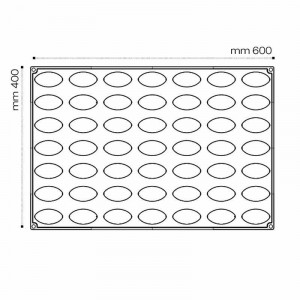 Форма Pavoflex 60x40cm Quenella 3D 6,6x3,3xh3cm, 49 кухини, 32 ml - Img 5