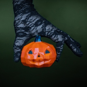 3D chocolate mould, Plastic Rigid, Model Pumpkin Halloween, 9 x 8.9 x H 7.75 cm, 120 gr - Img 4