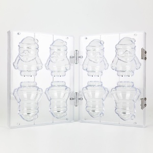 3D chocolate mould, polycarbonate with magnets, Santa Claus 8.5 x 6.2 x H 11 cm, 90 gr - Img 2
