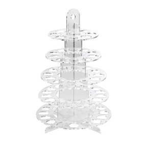 5-Tier Macaron Stand, Clear Plexiglas, Ø 28 x H 43 cm