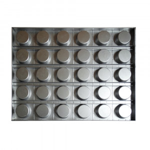 80 x 60 cm Meat Loaf Tray - 30 cavities Ø 8.5 / 9.5 cm, Aluminium Board - Img 4