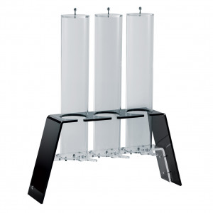 Adagoló adagolóval Gabonafélék/zabpehelytermékek, plexi átlátszó/fekete, 57 x 13 x H 67,5 cm
