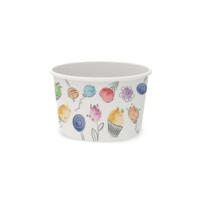 Balloons Cardboard Ice Cream Glass, Ø 9.4 x H 6.4 cm, 290 ml, Set 55 pcs - Img 1