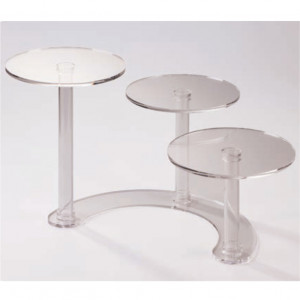 Cake / Buffet Stand, 3 Shelves, Plexiglas, 65 x 45.5 x H 35 cm