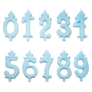 Cake Candle H 8.5 cm, Figure 9, Blue - Img 2