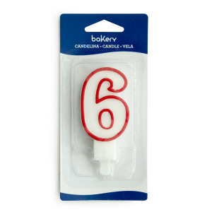 Cake Candle with Plastic Holder, Figure 6, H 9 cm - Img 1