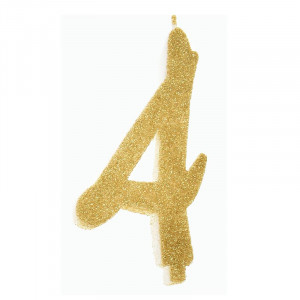 Cake Candle XL H 12 cm, Figure 4, Golden - Img 1