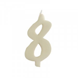 Cake Candle XL H 12 cm, Figure 8, White - Img 1