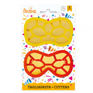 Carnival Masks - Plastic Cut-outs Ø 10 x H 2.2 cm, Set 2 pcs - Img 2