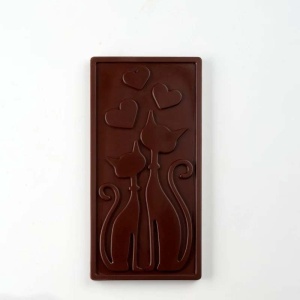 Chocolate bars 15.4 x 7.7 x H 0.9 cm - Polycarbonate mould Cats, 3 cavities, 100 gr - Img 3