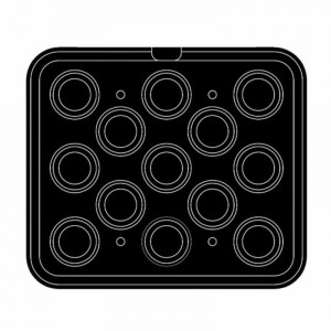 Cookmatic szerszám Cookmatic A modell A recézett profil, Ø 4,3 - 6,7 x H 2,1 cm, 13 üreggel - Img 3