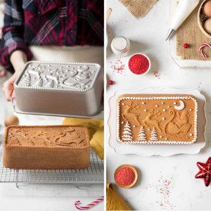 Copt Christmas mould 27 x 15 x H 5.8 cm, Non-stick aluminium - Img 3