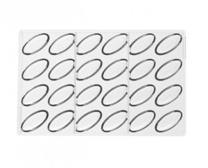 Csokoládé praliné 4.6 x 2 x H 1.4cm - Sogno polikarbonát forma, 24 üreggel (CH042) - Img 2