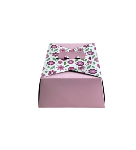 Cutie Patrata Desert / Tort, Carton Design Floral 24 x 24 x H 13.5 cm - Img 3