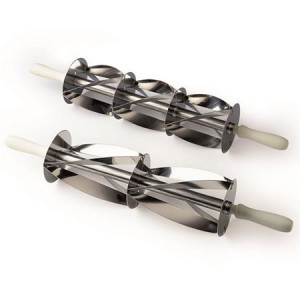 Cutit Inox Croissant, 2 Randuri Taiere, Dimensiuni Triunghiuri Baza 18 x H 20 cm - Img 3