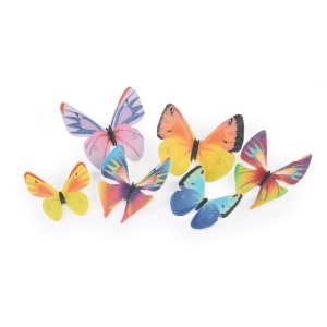 Decor in waffles - Butterflies 2 models Ø 5 - 6.5 cm - 16 pieces - Img 3