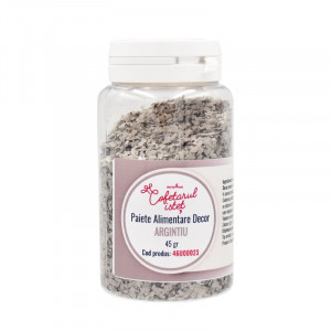 Decor Paiete Alimentare Argintiu Perlat Azo Free, 45 gr